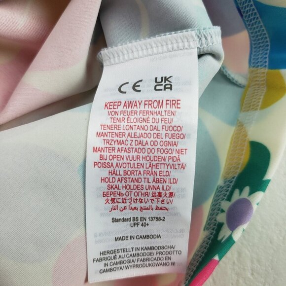 Boden Rashguard Swim Shirt Girls 6-7 Colorful Floral Sun Protectant UPF Top NEW - Picture 8 of 9